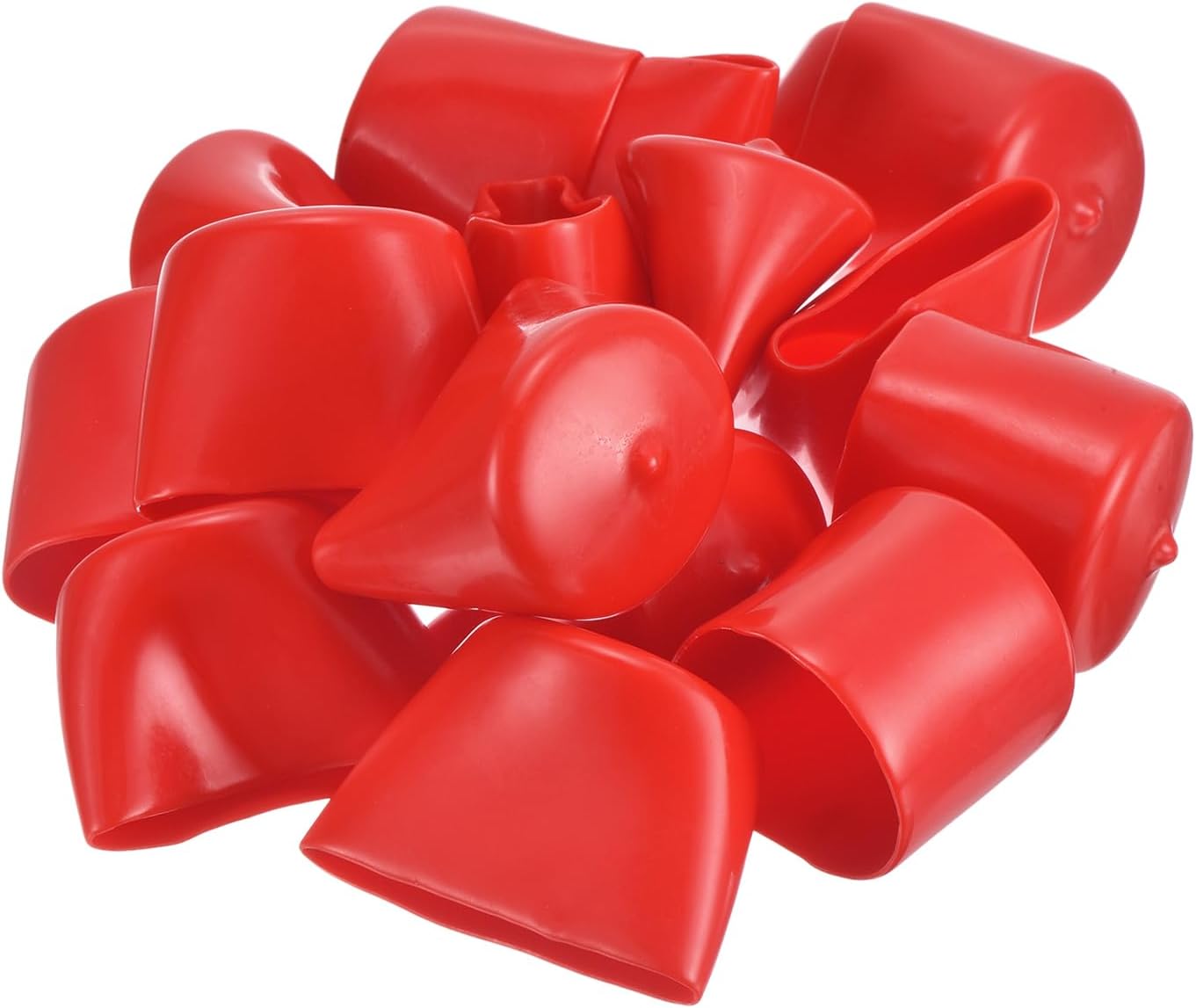 uxcell 20pcs Rubber End Caps 41mm ID Vinyl Round Tube Bolt Cap Cover Thread Protectors Red