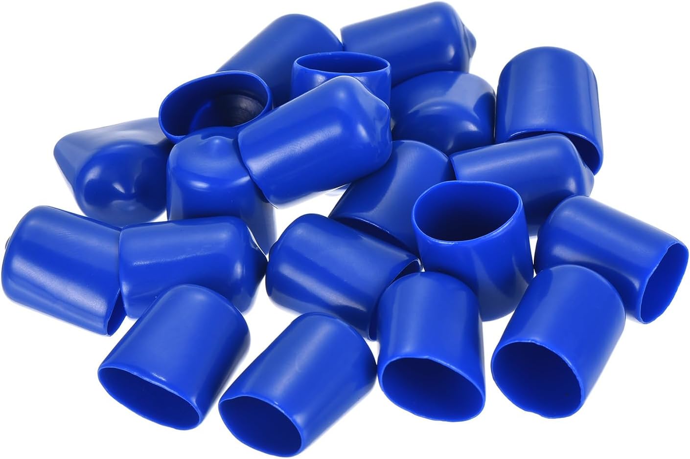 uxcell 20pcs Rubber End Caps 15mm ID Vinyl Round Tube Bolt Cap Cover Screw Thread Protectors Blue