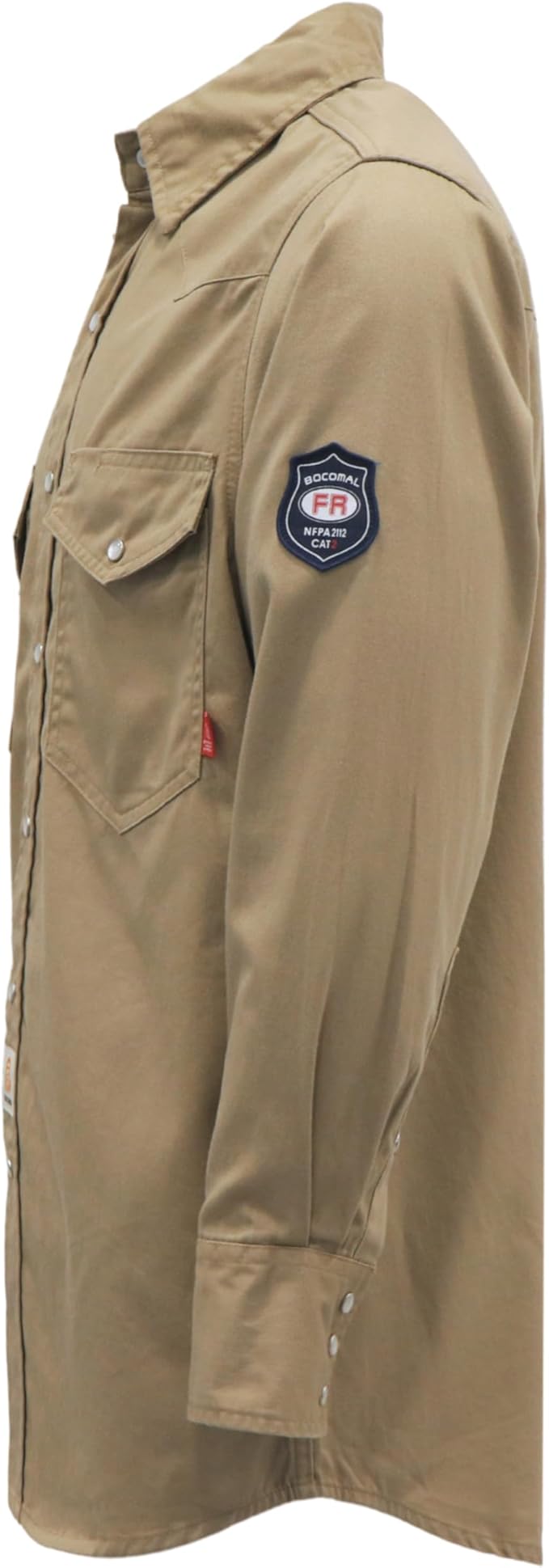 BOCOMAL FR Shirts Flame Resistant 100% C NFPA2112 7.5oz Men's Fire Retardant Welding Shirt