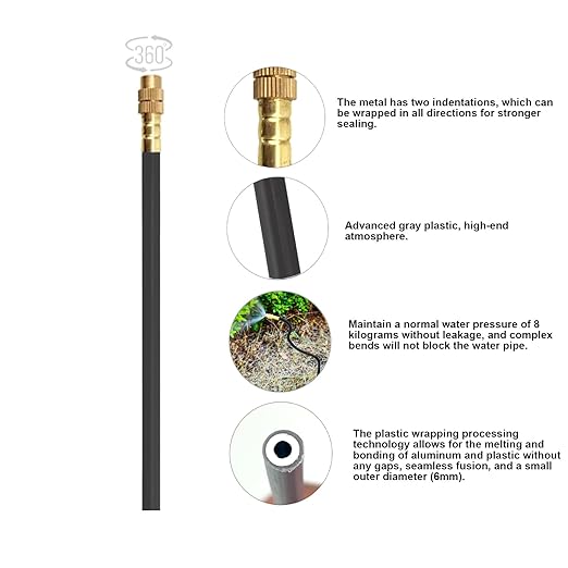 New drip Irrigation kit, Automatic Garden Watering System, Quick Connector and 360-degree Bending Dropper atomizing Copper Nozzle, Garden Plant Lawn Courtyard Watering System. (20 Spray nozzles)