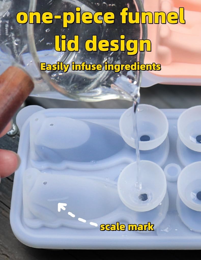 Cute 3D Labrador Dog Silicone Ice Cube Tray Mold Cartoon Animal Ice Box BPA-Free (Green)