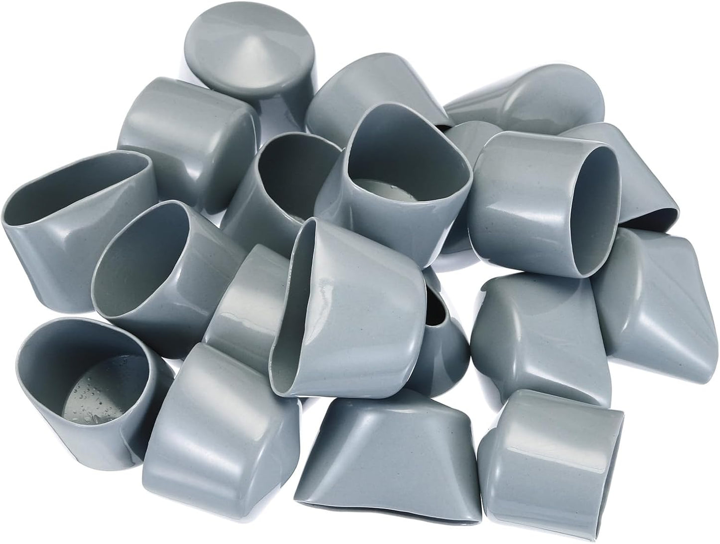 uxcell 20pcs Rubber End Caps 35mm ID Vinyl PVC Round Tube Bolt Cap Cover Screw Thread Protectors Grey
