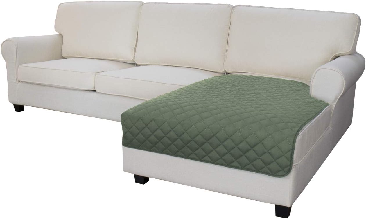 Easy-Going Sectional Couch Covers for Dogs L Shape Sofa Cover Reversible Sofa Slipcover Chaise Lounge Cover Furniture Protector Cover for Pets Dog Cat (42 x 68 inches, Greyish Green/Greyish Green)