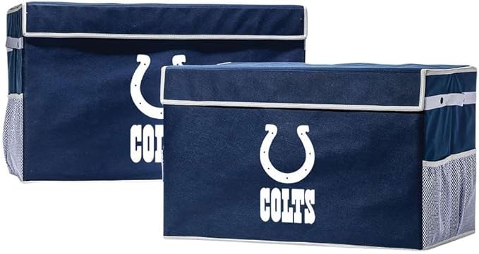 Franklin Sports NFL Storage Footlocker Bins - Large Folding Organizer Containers - NFL Team Office, Bedroom + Living Room Décor - Large + Small Bins