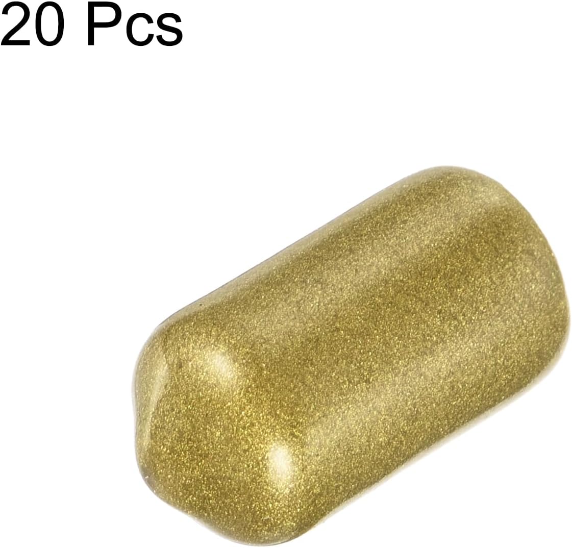 uxcell 20pcs Rubber End Caps 9mm ID Vinyl Round Tube Bolt Cap Cover Thread Protectors Gold
