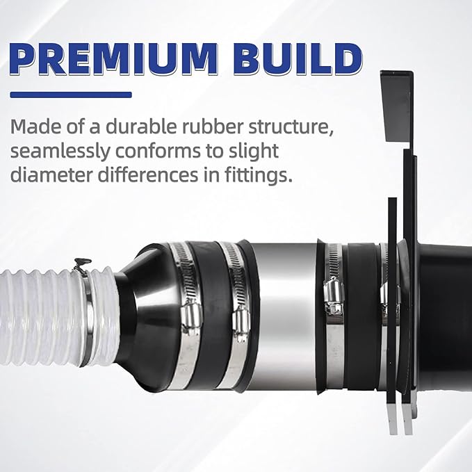 TonGass (Combo Pack) 4" to 2-1/2" Hose Cone Reducer Dust Collection Fitting 4" Flexible Hose Cuff Coupler Blast Gate for Dust Collection Systems with Stainless Steel Clamps