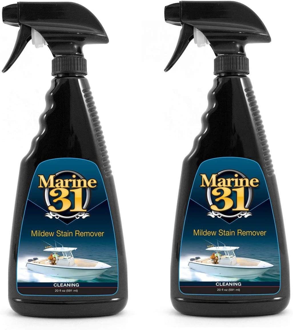 Marine 31 Mildew Stain Remover & Cleaner | Removes Stains from Boats, Homes, Patios, Bathrooms & Showers | Effective Mold & Mildew Cleaner | M31-370X2 | 20oz (2-Pack)