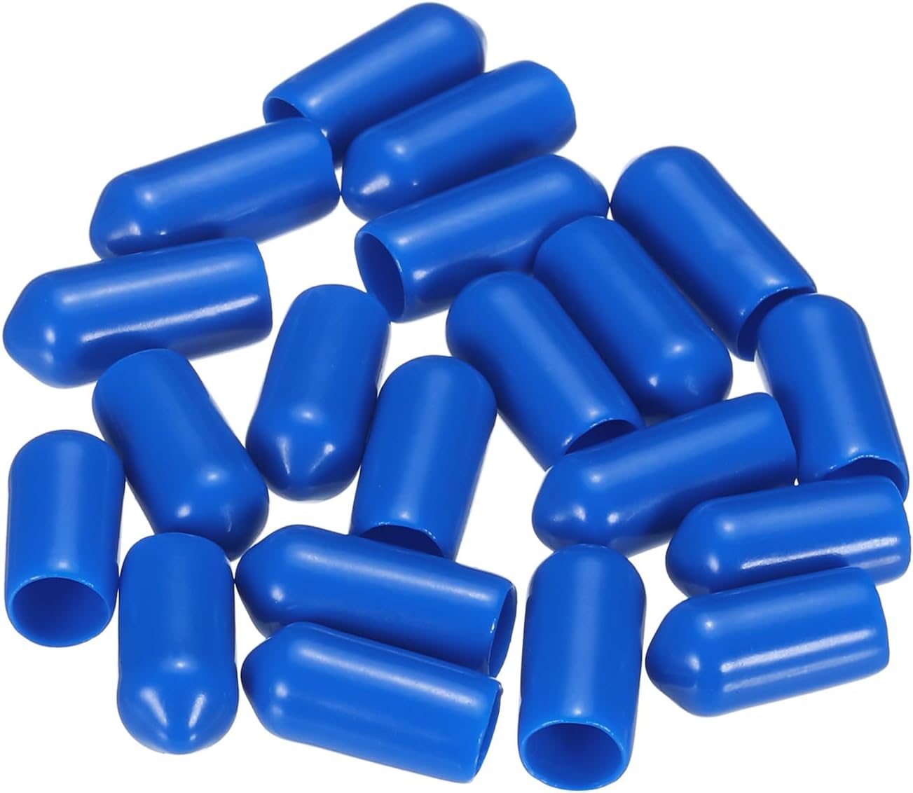 uxcell 20pcs Rubber End Caps 6.5mm ID Vinyl PVC Round Tube Bolt Cap Cover Screw Thread Protectors Blue