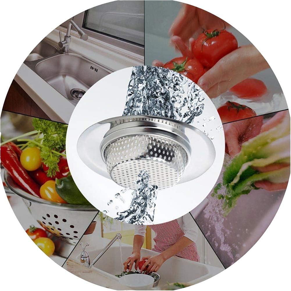 Kitchen Sink Strainer Stainless Steel Sink Strainer with Large Wide Rim 4.5" for Mesh Sink Strainer, Bathroom, Slop, Laundry, RV, Lavatory, Large (Pack of 2)