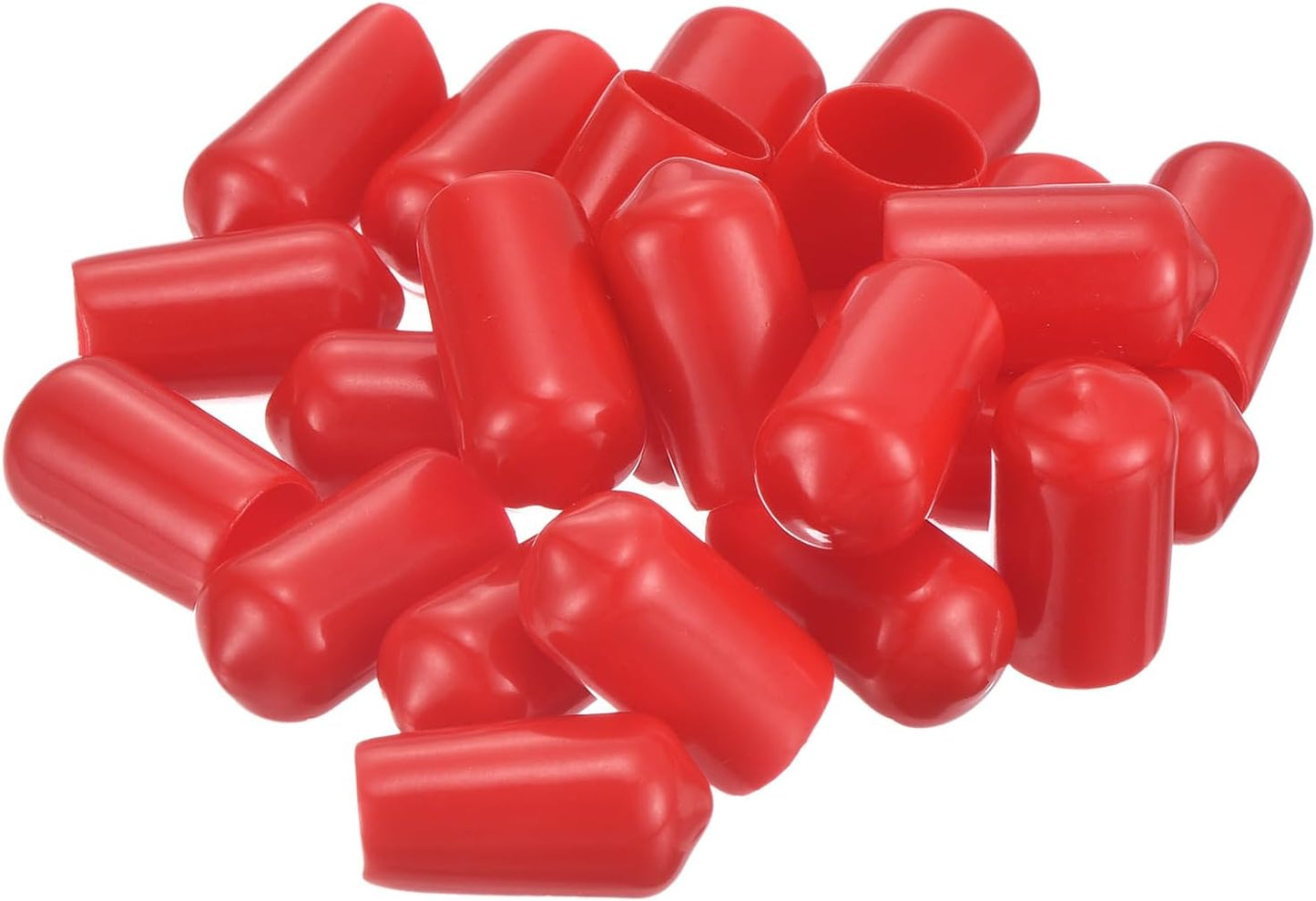 uxcell 20pcs Rubber End Caps 11.5mm ID Vinyl Round Tube Bolt Cap Cover Thread Protectors Red