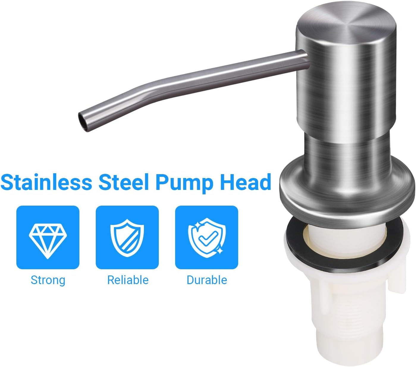 Soap Dispenser Kitchen Sink, Sink Soap Dispenser, 47" Extension Tube kit, Dish Soap Dispenser Pump, No Need More Refills (Brushed Nickel)