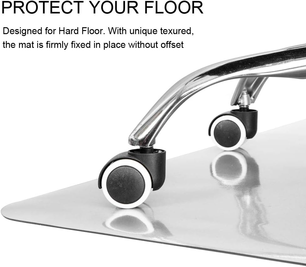 Kuyal Clear Chair mat for Hardwood Floor 30 x 48 inches Transparent Floor Mats Wood/Tile Protection Mat for Office & Home (30" X 48" Rectangle)