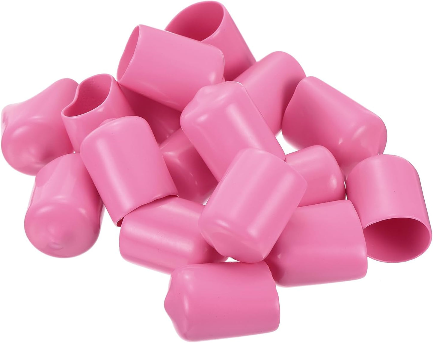 uxcell 20pcs Rubber End Caps 15mm ID Vinyl PVC Round Tube Bolt Cap Cover Screw Thread Protectors Pink