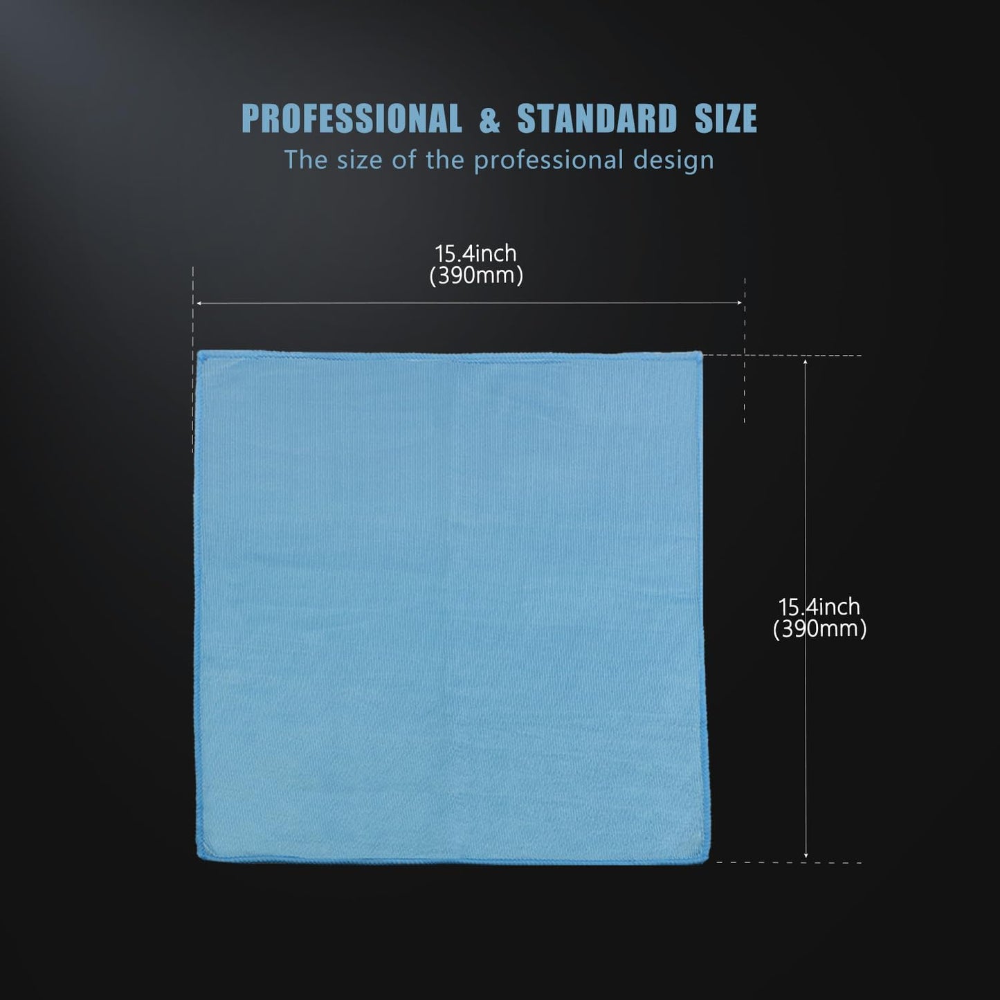 SPTA Ultra Fine Microfiber Cloths for Glass, 12 Pack Microfiber Glass Cleaning Cloth, 16 InchX16 Inch, 300GSM, Lint Free Quickly Clean Window, Glasses, Windshields, Mirrors, and Stainless Steel, Blue