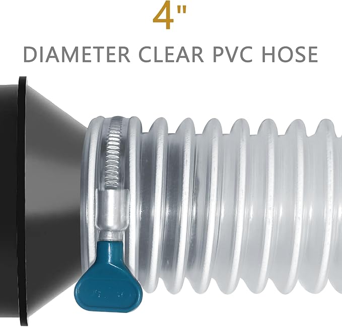 PVC Dust Collection Hose 4" x 10', Puncture Resistant Clear PVC Dust Collection Hose for dust collection systems by Oycevila