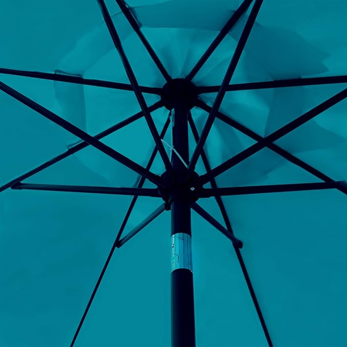Sunnyglade 9' Patio Umbrella Outdoor Table Umbrella with 8 Sturdy Ribs (Teal Blue)