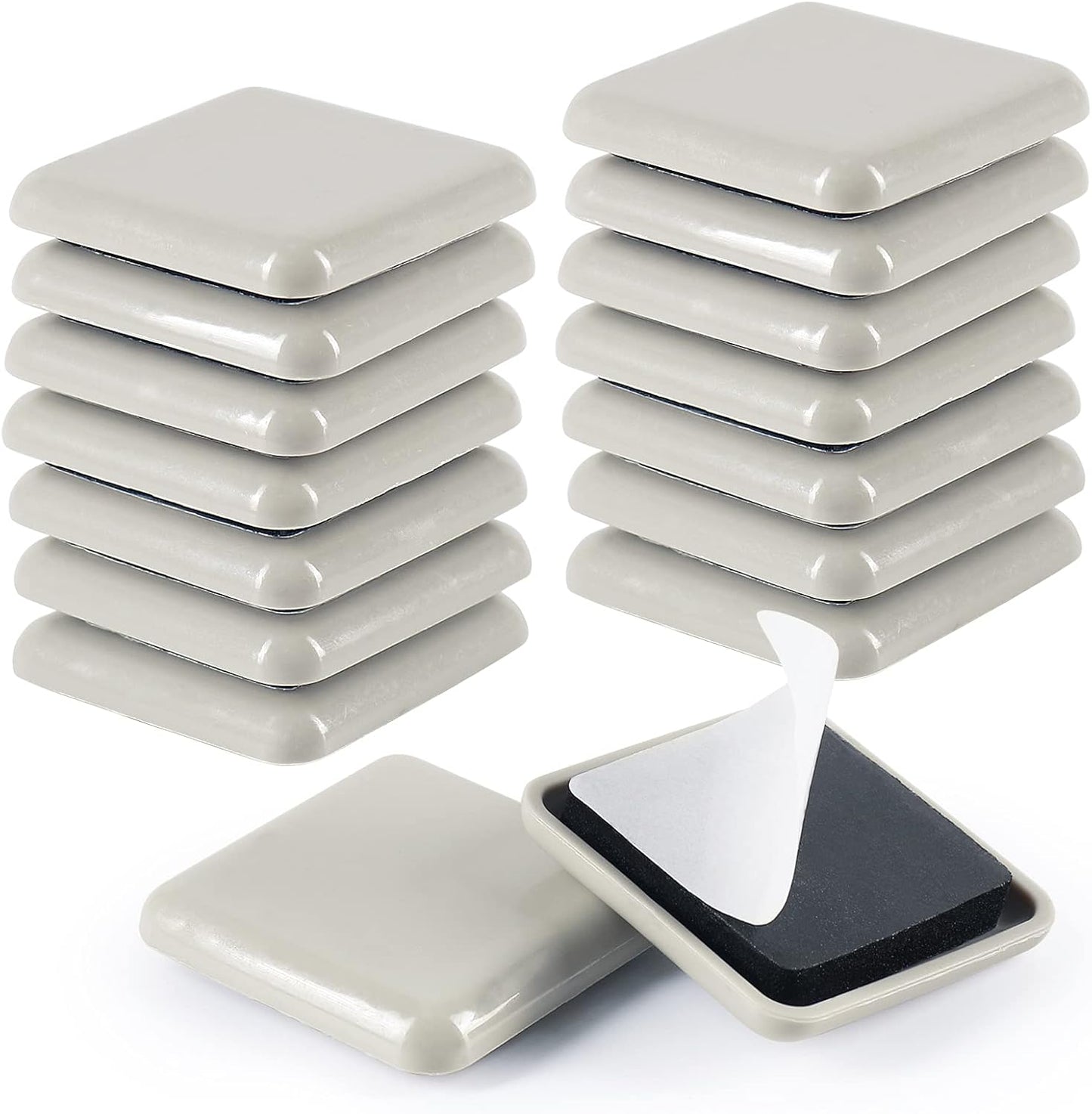Stick Furniture Sliders, 40mm 16pcs Furniture Glides for Easy Moving on Carpet Hardwood (Beige)
