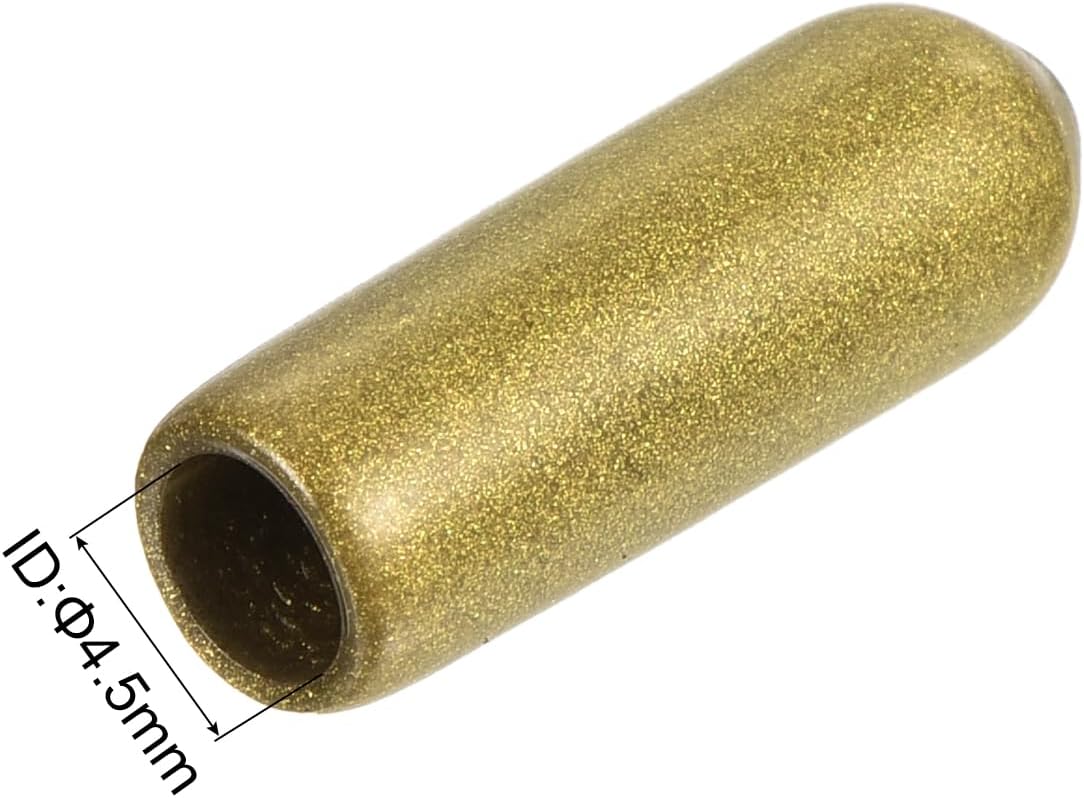 uxcell 20pcs Rubber End Caps 4.5mm ID Vinyl Round Tube Bolt Cap Cover Thread Protectors Gold