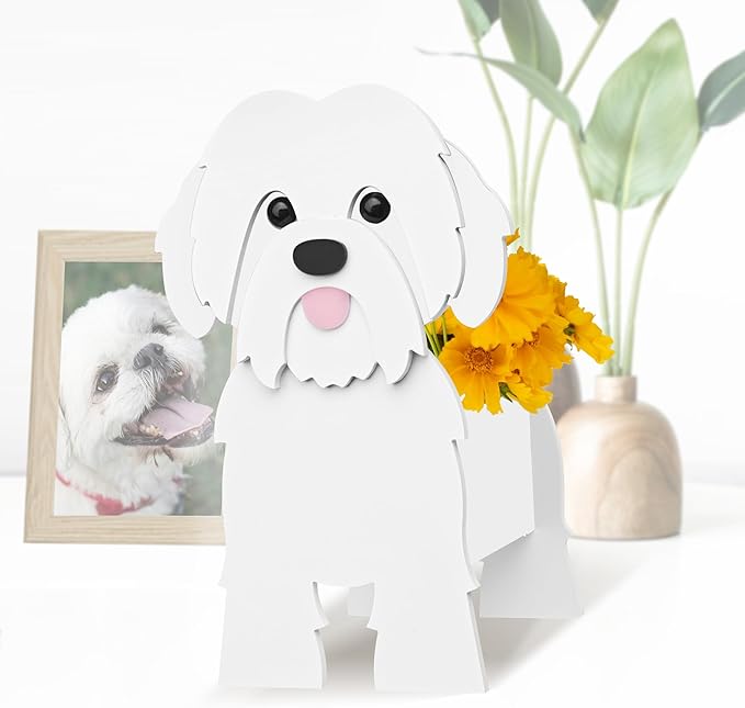 Shih Tzu Dog Planter, Pet Shape Garden Pots Plant Pots for Indoor/Outdoor Gardens Decoration, Cute, Surprise Gifts/Souvenirs for Pet Lovers