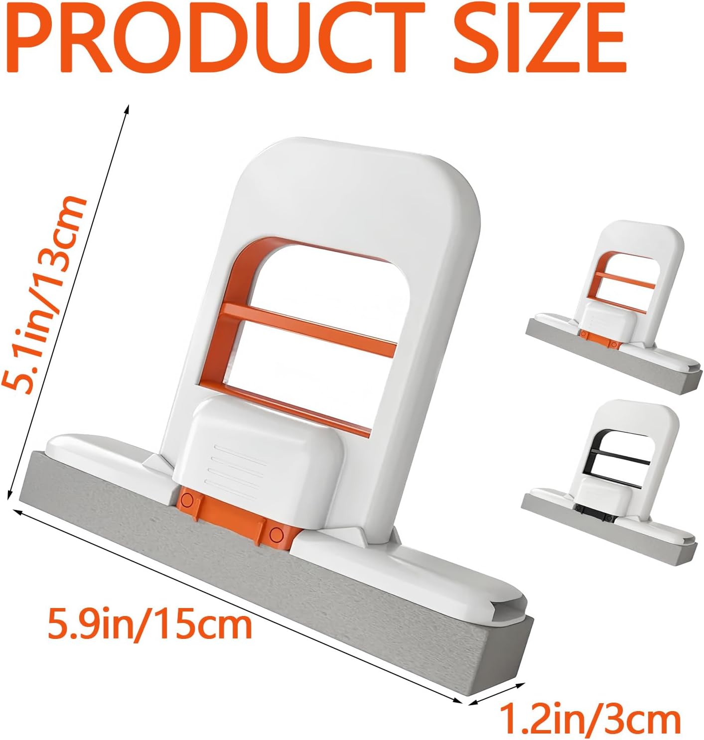 Mini Foldable Desktop Mop, Portable Cleaning Sponge Mop Self-Squeeze Sponge Cleaning Tool for Wet Dry Use on Kitchen Countertops Glass Bathroom Car (2 Pcs Gray)