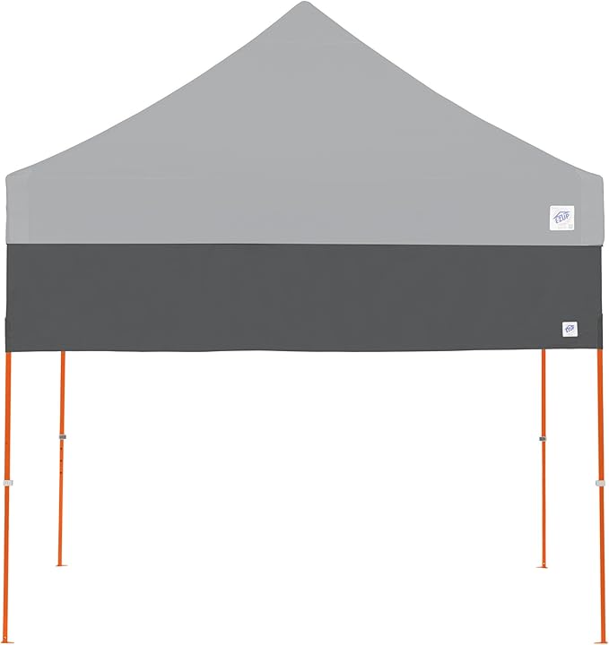 E-Z UP Recreational Half Wall, Fits Straight Leg 10' x 10' Canopy, Truss Clips and Storage Bag, Steel Gray