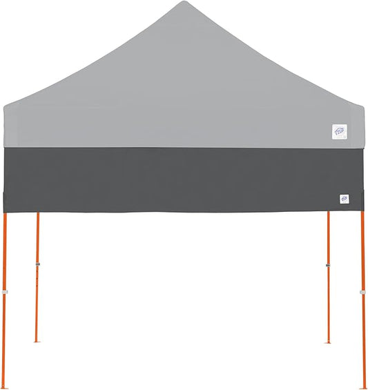 E-Z UP Recreational Half Wall, Fits Straight Leg 10' x 10' Canopy, Truss Clips and Storage Bag, Steel Gray