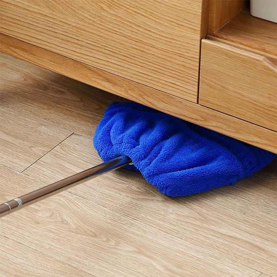 Icexeco Lazy Broom Cover Cloth, Multifunctional Lazy Brooms Cover, Washable Reusable Microfiber Broom Sweeping Refill, Wet & Dry Dual Use, Washable Mop Covers (4PCS-Blue)