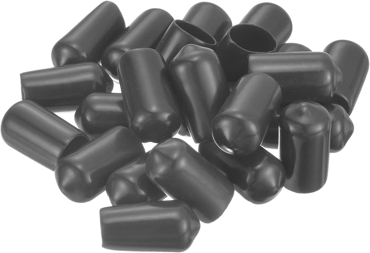 uxcell 20pcs Rubber End Caps 10.5mm ID Vinyl Round Tube Bolt Cap Cover Thread Protectors Dark Grey