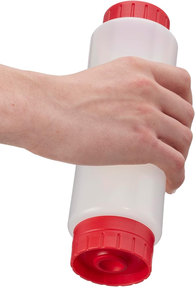 Chef Master Squeeze Bottles for Sauces (6-Pack) - Fill & Flip, Refillable 16 Oz. - Condiment Squeeze Bottles for Liquids, Sauces, Batter & Dressing - Made for Restaurants, Diners & Food Trucks - 90291