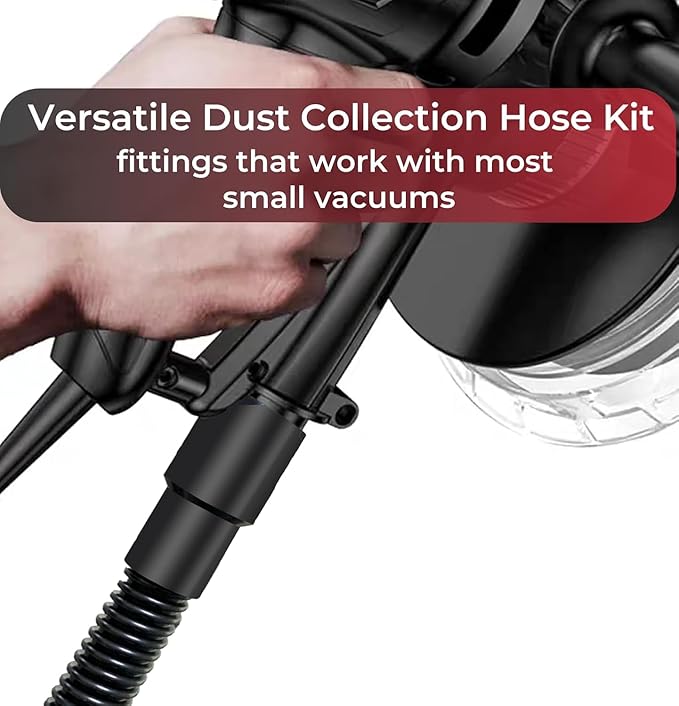 Dust Collection Hose Kit with 2 Fittings and Reducer Connects 2-1/2" and 2-1/4" ID for Woodworking Power Tools Home and Wet/Dry Shop Vacuums