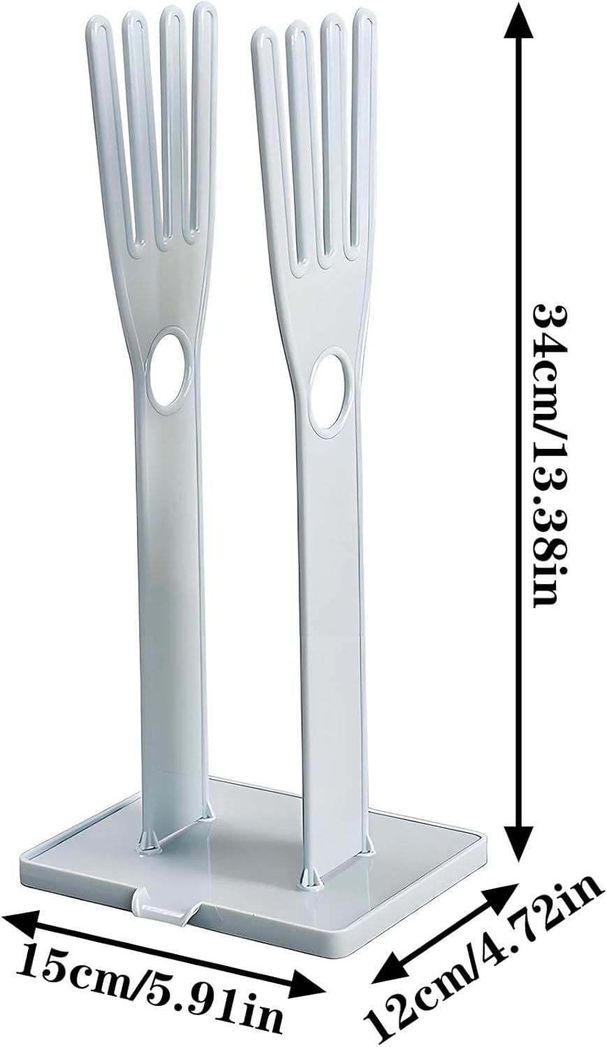 Kitchen Glove Holder Kitchen Glove Stand Holder Rubber Glover Drying Dryer Rack Reusable Rubber Glove Clothes Drying Rack for Dish Gloves and Rags (Blue)