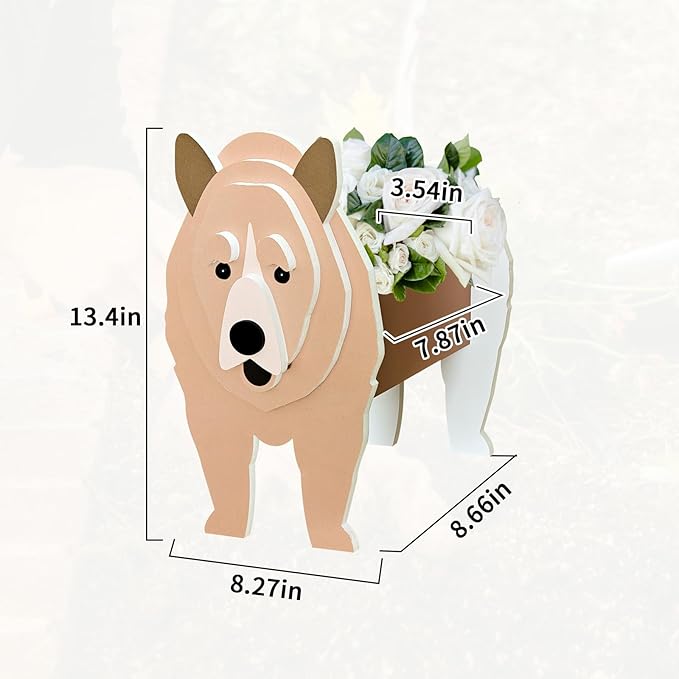 Brown Bear Black Labrador Planter, Pet Shape Garden Pots Plant Pots for Indoor/Outdoor Gardens Decoration, Cute, Surprise Gifts/Souvenirs for Pet Lovers