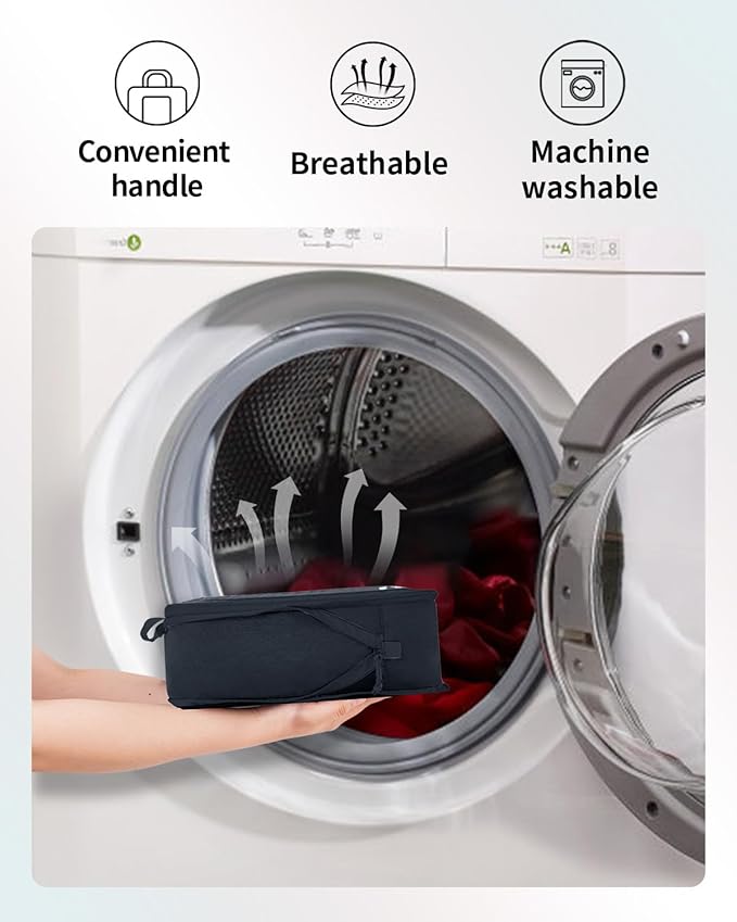 ECOHUB 5 Set Compression Packing Cubes for Suitcases Organiser Bags Set Travel Essentials with Shoe Bags for Travel Tear-resistant Travel Accessories with ID Tag Expandable Packing Bags(Navy Blue)