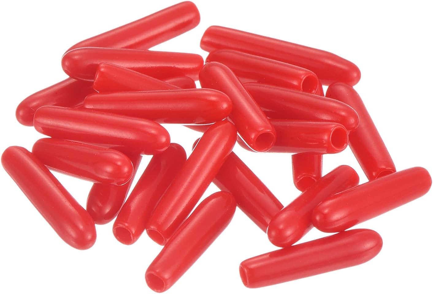 uxcell 20pcs Rubber End Caps 1.8mm ID Vinyl Round Tube Bolt Cap Cover Thread Protectors Red