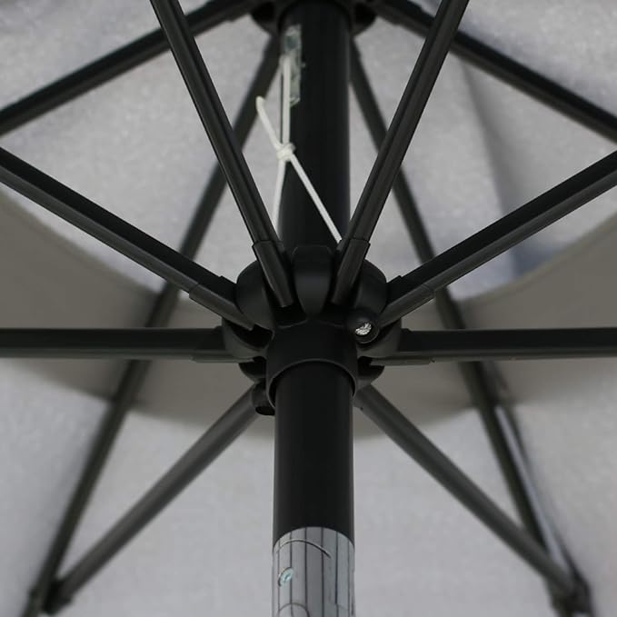 Sunnyglade 9' Patio Umbrella Outdoor Table Umbrella with 8 Sturdy Ribs (Grey)