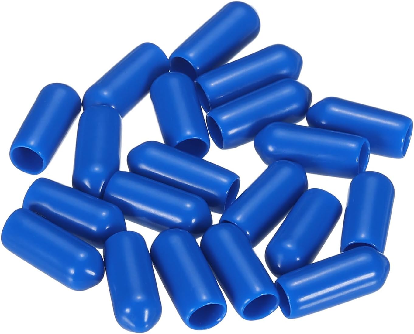 uxcell 20pcs Rubber End Caps 5.5mm ID Vinyl PVC Round Tube Bolt Cap Cover Screw Thread Protectors Blue