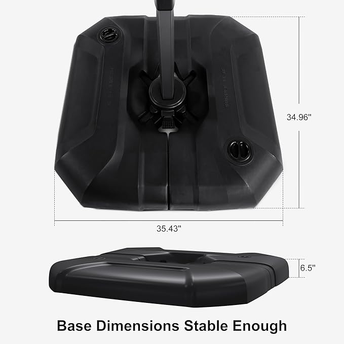 PURPLE LEAF Patio Umbrella with Base 10 Feet Outdoor Cantilever Square Umbrella Aluminum Offset Umbrella with 360-degree Rotation for Garden Deck Pool Patio, Turquoise Blue