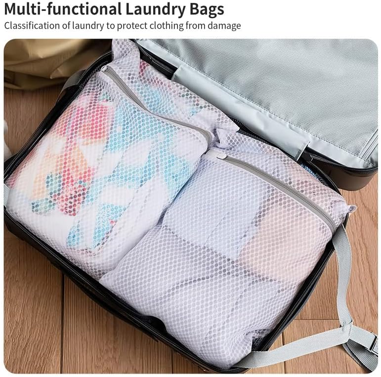 3Pack Large Honeycomb Lingerie Bags with Hanging Loop by MDSXO for Washing Delicates 16 * 20 inch