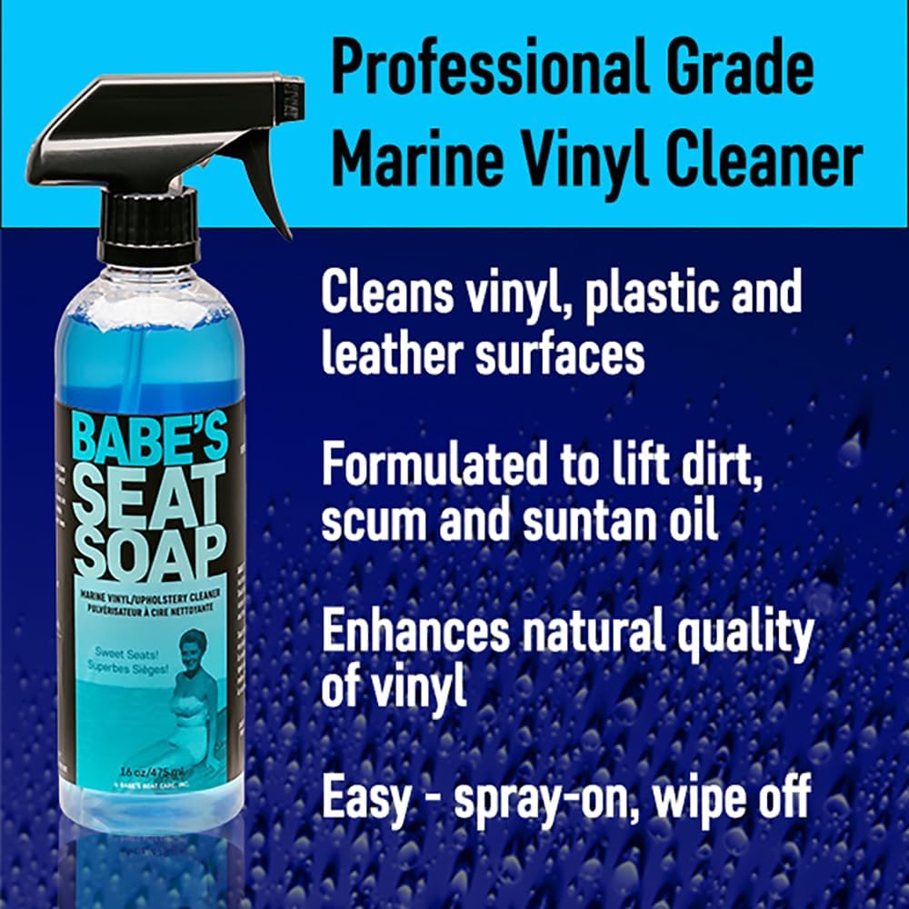 Babe’s Seat Soap – Marine Vinyl, Plastic & Leather Cleaner for Boat Seats – Cleans, Conditions & Protects Upholstery from Suntan Oil & Dirt