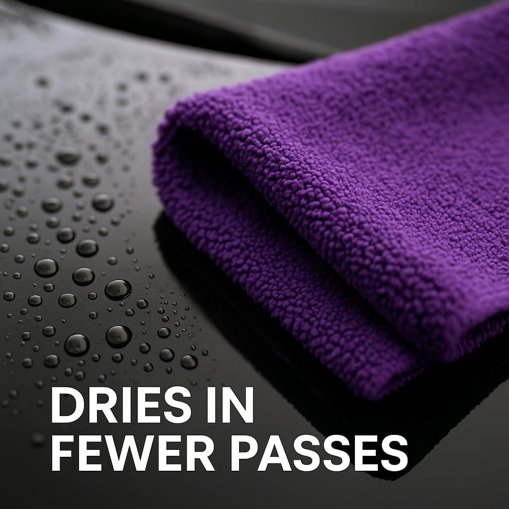PAKS - 3 Pack Reusable Microfiber Towels - 16x24 Micro Fiber Towels Car Detailing - Plush Auto Cleaning Cloths - Dual-Sided Car Microfiber Towel - Lint & Streak-Free Wash Cloths - Cleaning Supplies