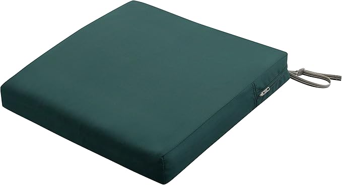 Classic Accessories 62-008-MGREEN-EC Ravenna Seat Cushion, 19x19x3 Inch (Pack of 1), Mallard Green, Chair Seat Cushion