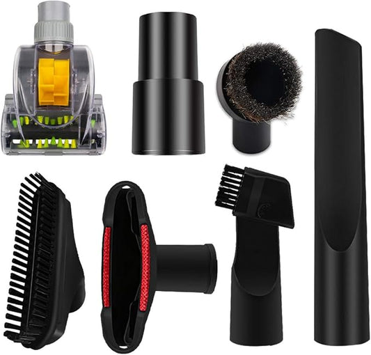 E.LUO Vacuum Brush Attachments 1 1/4 inch(32mm) to 1 3/8 inch(32mm) Universal Nozzle Crevice Tool Cleaner Kit Standard Hose Accessories