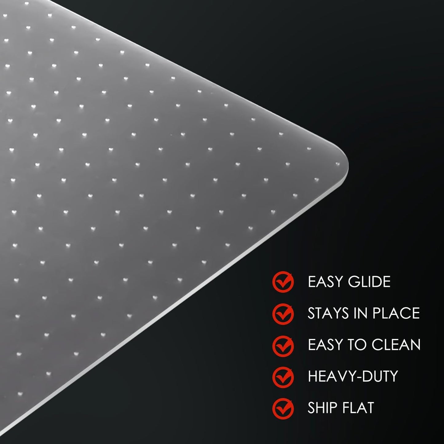 Kuyal Office Chair Mat for Carpet, 2 Pack 36x 48 Clear Heavy Duty Computer Chair Mat, Under Desk Protector Carpeted Floors Mat, Easy Chair Movement,Ship Flat