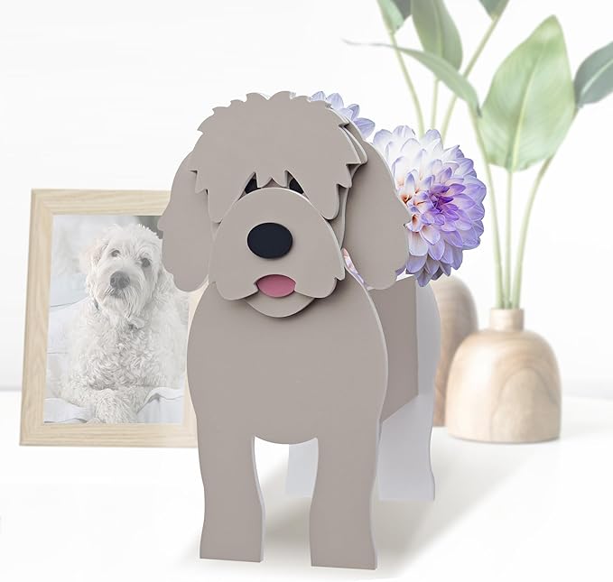 Golden Dou Dog Planter, Pet Shape Garden Pots Plant Pots for Indoor/Outdoor Gardens Decoration, Cute, Surprise Gifts/Souvenirs for Pet Lovers