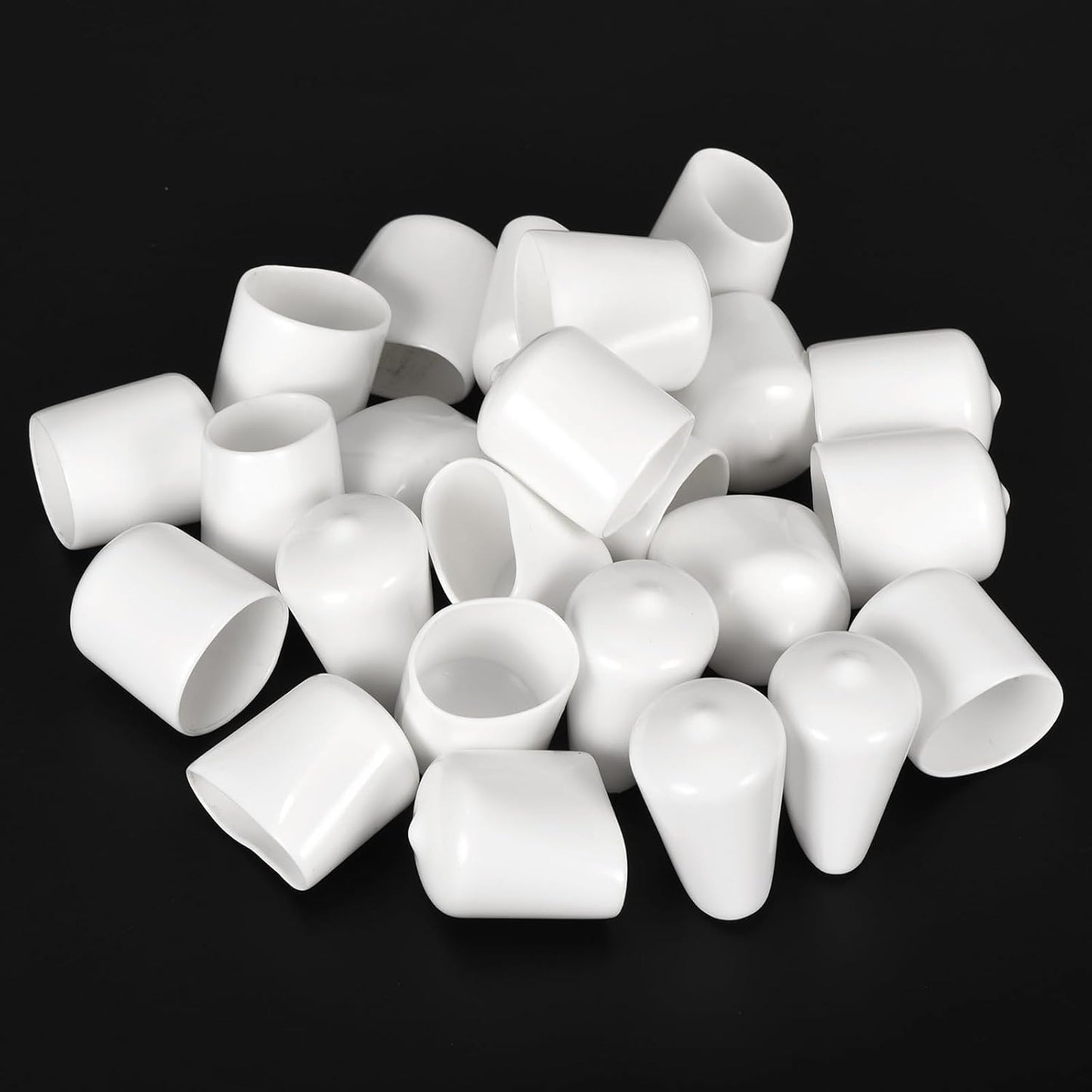 uxcell 20pcs Rubber End Caps 24mm ID Vinyl Round End Cap Cover Screw Thread Protectors White