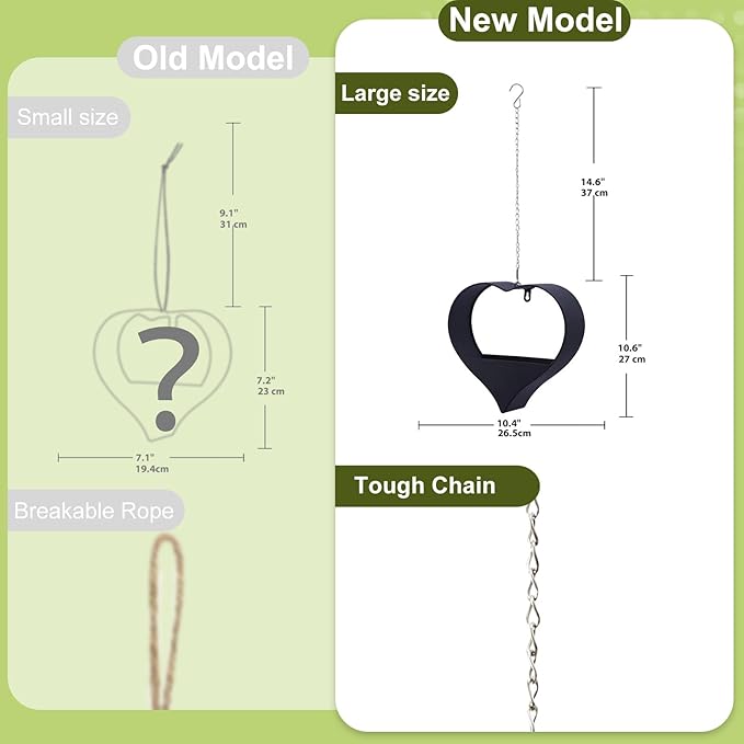 Metal Plant Hangers Indoor and Outdoor: Birthday Gifts for Women Mom Wife Father Garden Lovers - Black Heart Shape Hanging Planters Perfect for Window Wall Living Room Office Decor