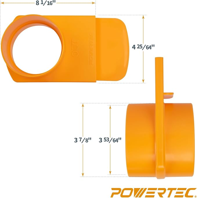 POWERTEC 4" Dust Collection Fittings Network with Dust Hose Splice, Blast Gates, Pipes, Elbow, Y-fittings, Mounting Brackets, Dust Port Adapter for 1-3/4" ~ 2-1/2" Port & 4" to 2-1/2" Hose Reducer