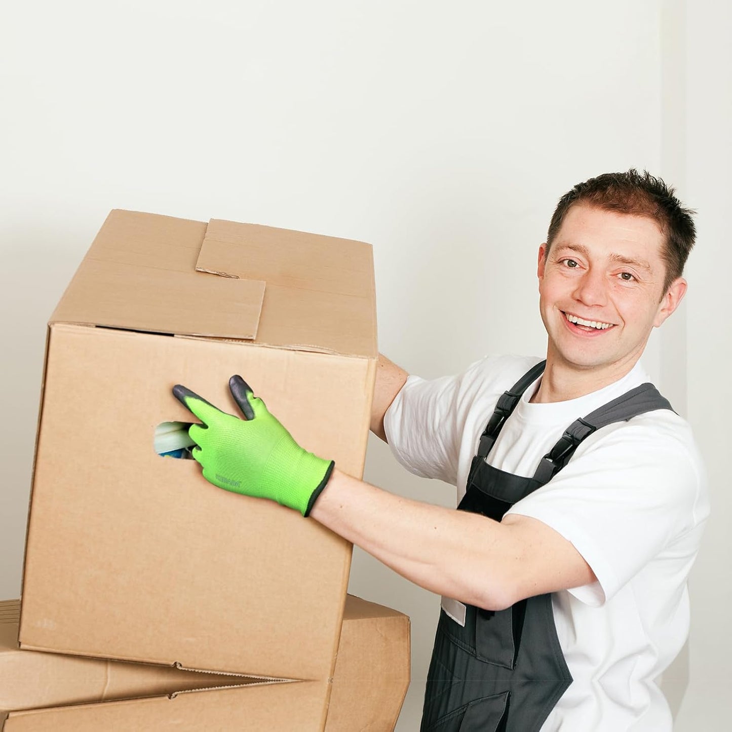 Kebada W1 Work Gloves for Men and Women, Touchscreen PU Coated Gloves with Grip, 50 Pairs Bulk Pack, Ideal for Warehouse Package Handling, Construction, Gardening, Green XX-Large