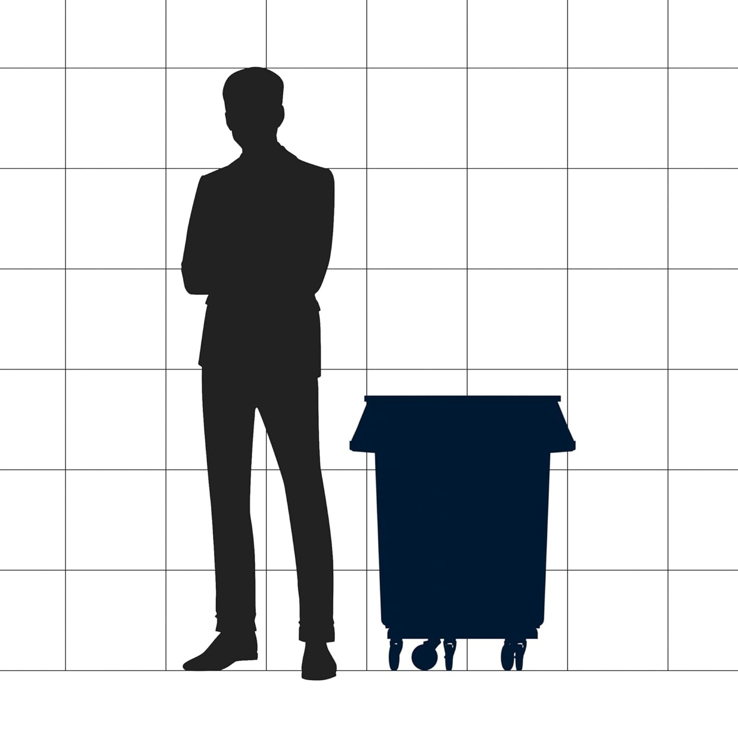 32 Gallon White Round Commercial Trash Can with Lid and Dolly