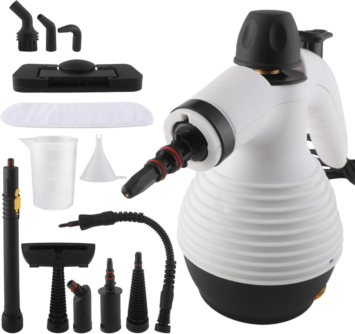 Steam Cleaner, Pressurized Handheld Mop Steam Cleaner for Home with 18 PCS Accessory & Safety Lock, Large Capacity Mop Steam for Cleaning, Car, Bathroom, Shower, Window, Grime, Grease - White